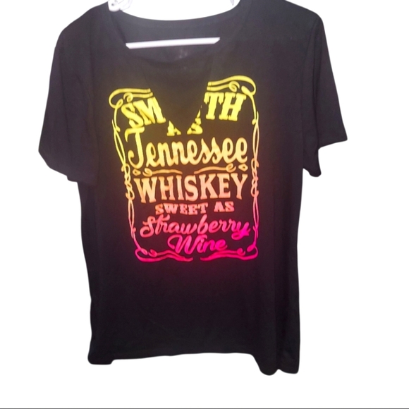 Tennessee Whiskey Graphic Tee Tshirt Neon Letters - Picture 1 of 6